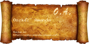 Oszkó Amanda névjegykártya